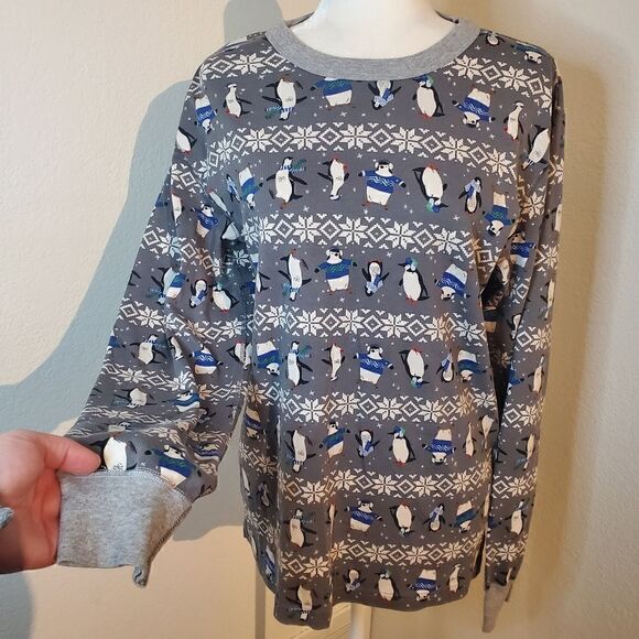Hannah Andersson Winter Penguin Organic Cotton Pajama Top Size Medium - Picture 8 of 13